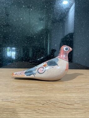 Tonala Folk Art Bird Mexican Hand Painted Colorful Ceramic